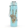 1PC Skeleton Hand Peace Sign 750ml Color Plastic Sports Water Bottle Leakproof Flip Straw Lid Suitable for Sports Office Home Use