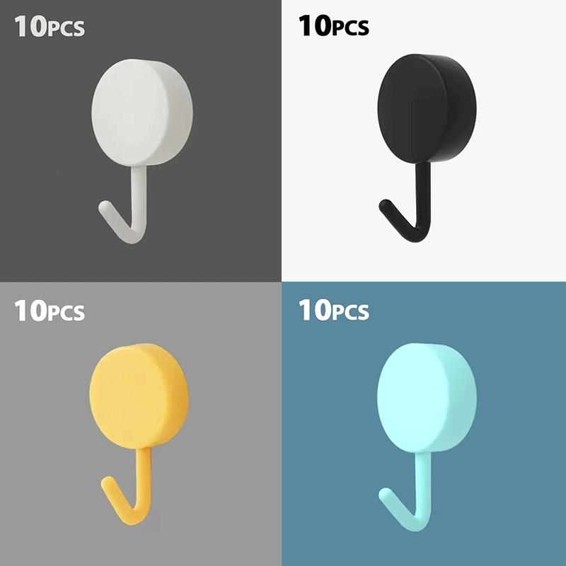 10/20/40PCS Self Adhesive Wall Hook Strong Without Drilling Coat Bag Bathroom Door Kitchen Towel Hooks Home Storage Accessories