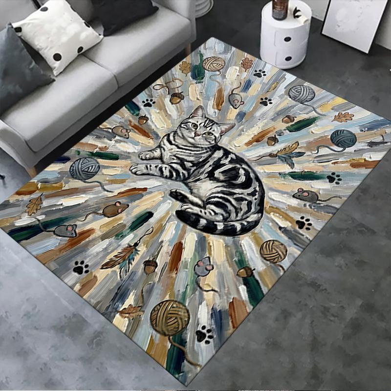 2025 New Cute kitten Carpet Rug for Living Room Bedroom Home Sofa Decoration,Kids play Non-slip Floor Mat