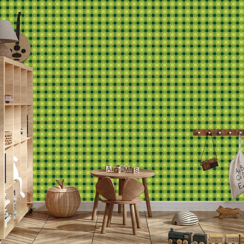 Green Checkered Wallpaper Lime and Green for Living Room and Bedroom 50x1000