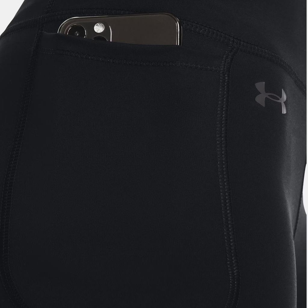 Under Armour Solid Logo Slim Fit Elastic Fitness Pants Women Bottoms Black 1369488-001