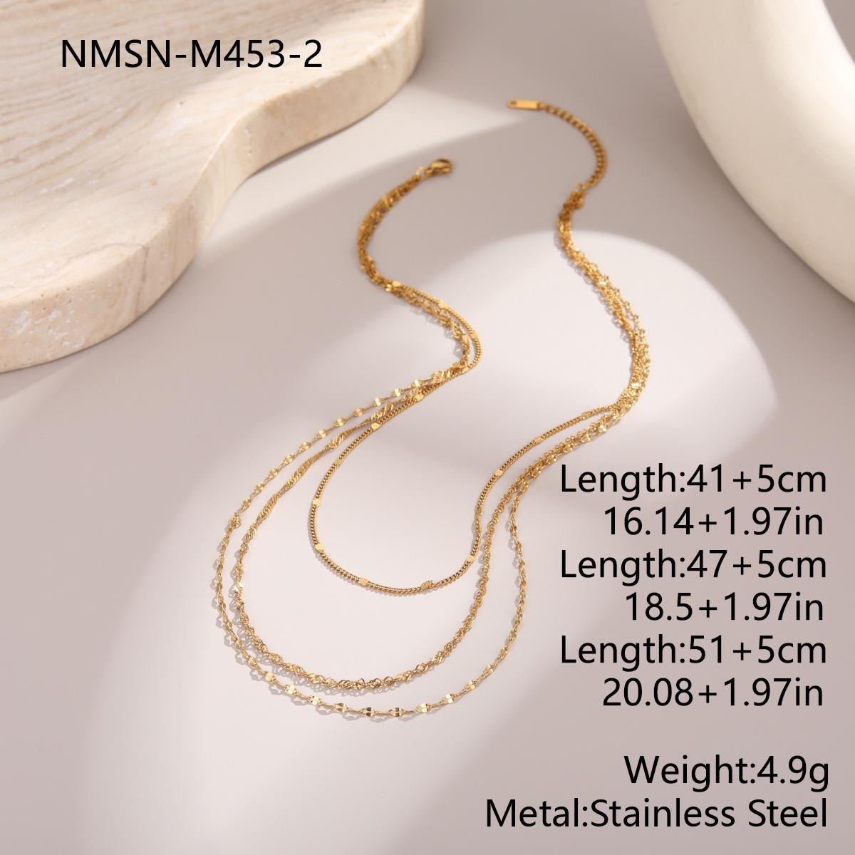 GEMCHIC Women s Gold Plated Stainless Steel Layered Chain Necklace Delicate Multi-Strand Clavicle Chain Fashion Jewelry