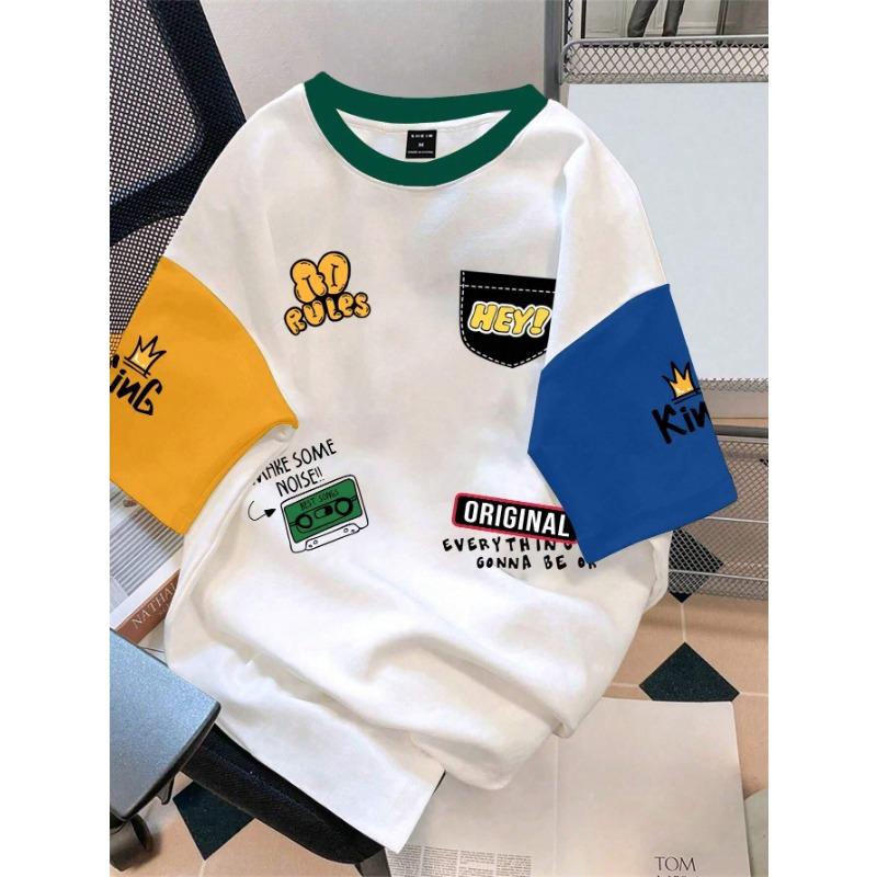 

Креативная мужская футболка с короткими рукавами и круглым вырезом с граффити, быстросохнущая, удобная и дышащая 5XL