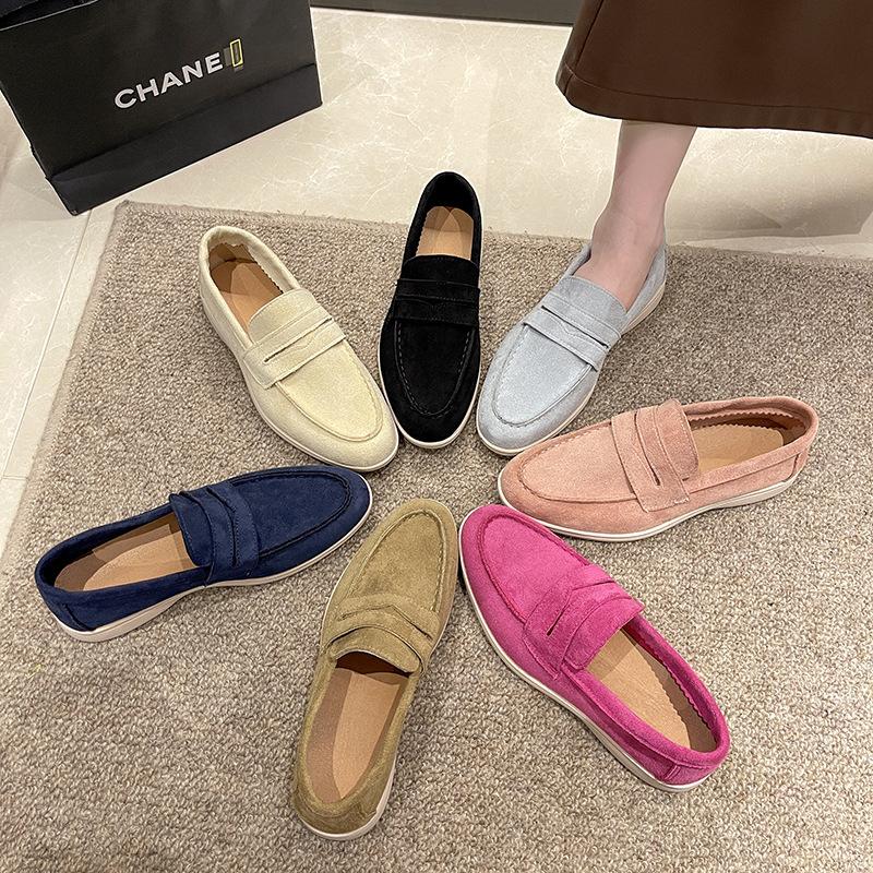 Large size flat bottom single shoes women's 2025 new autumn casual shoes women's soft sole one pedal Doudou women's shoes