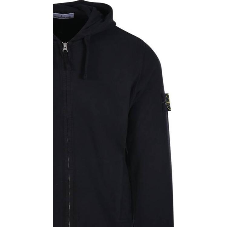 STONE ISLAND Dyed Zip Hoodie Black Unisex Tops 811563520-V0029