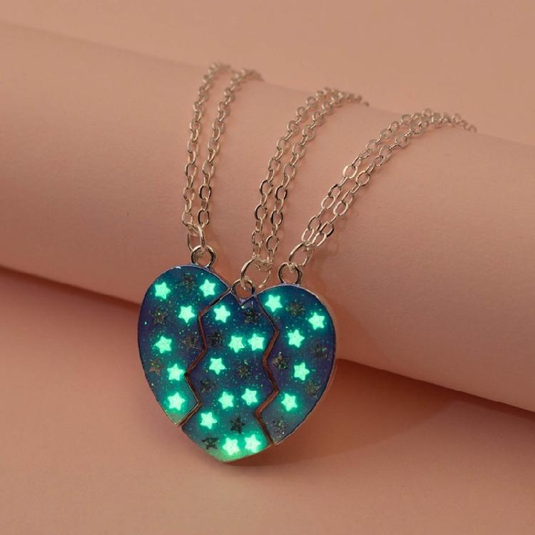 3 Pezzi Collana Girocollo Magnetica a Forma di Cuore Ottima per Amiche Catena a Cuore da Unire