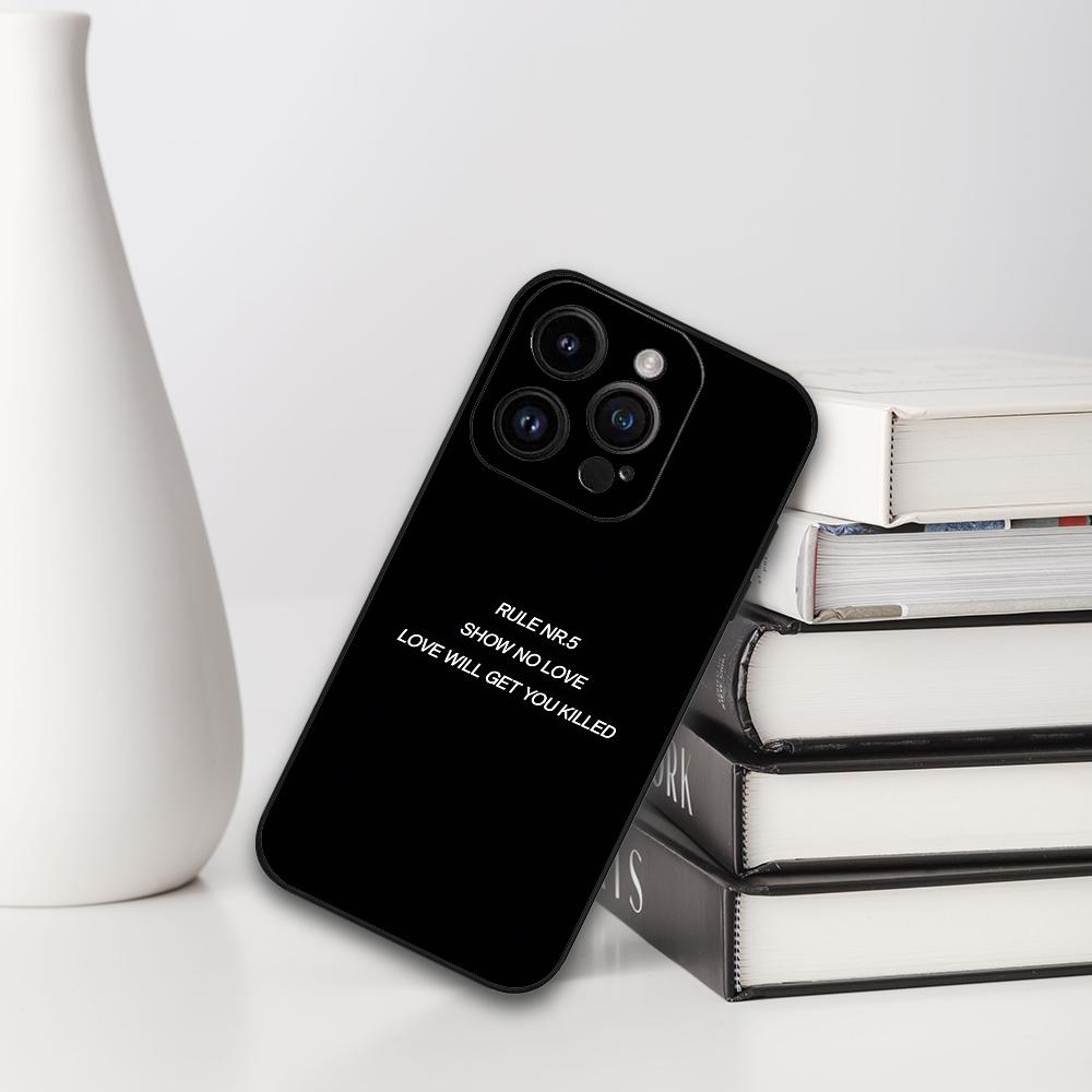 Minimalist Life Rules Phone Case For IPhone 16,15,14,13,12,11,XS,XR,X,8,7,Pro,Max,Plus,mini Silicone Black Cover