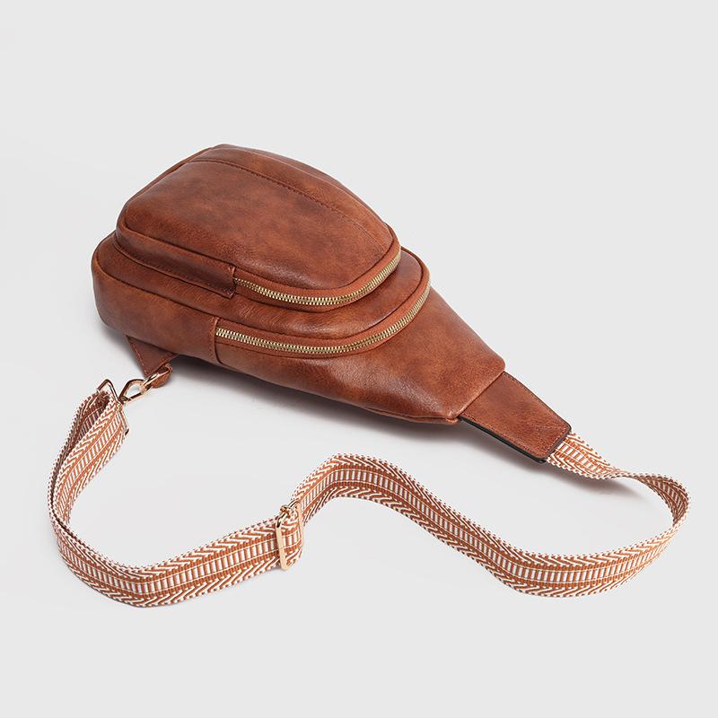 2025 Women's Chest Bag Cross-Border Retro Casual Crossbody Bag Large Capacity Small Backpack Versatile Shoulder Bag Chest Bag