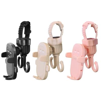 Accesoriu cărucior pentru copii 2 în 1 Suport suport telefon rotativ 360 de grade Cârlig agățat pentru cărucior pentru părinți în timpul călătoriei