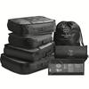 Set de bolsas de almacenamiento de viaje de siete piezas, equipaje, bolsa organizadora de ropa, bolsa de clasificación y almacenamiento para ropa interior y de viaje