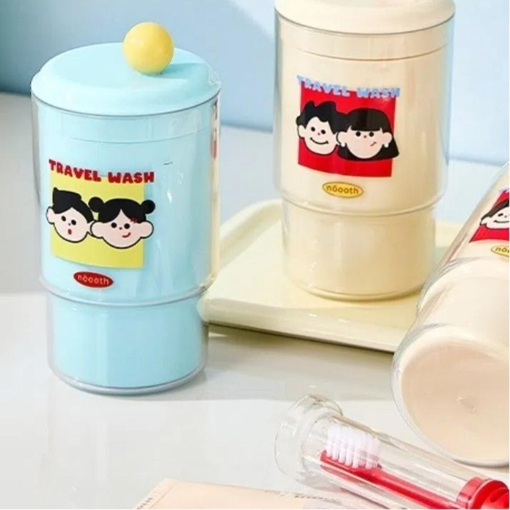 Portable Teeth Brushing Cup Built-In Toothbrush Toothbrush Storage Box Rinsing Cup  Business Trip