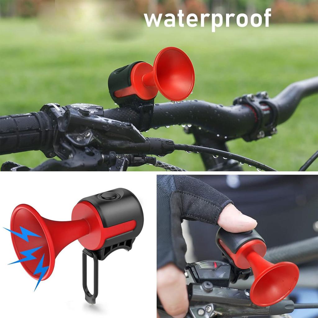 Electric Bicycle Horn 120dB Loud Bike Bell with Elastic Straps and Anti slip Pad Cycling Waterproof Anti-dust Mini Electric Bell