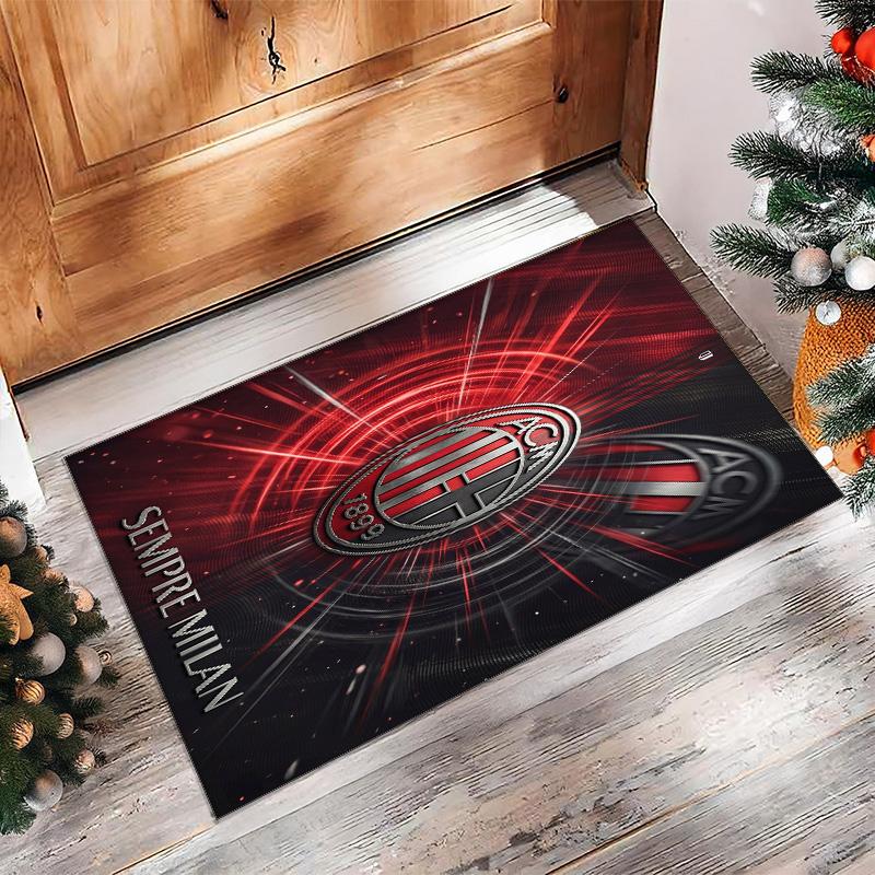 AC Milan Printed Flannel Area Rug Non Slip Soft Polyester Floor Carpet Indoor Decor Mat for Bedroom Living Room Sofa Game Room Home Decoration