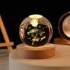 3D Art Nebula Laser Carving Solar System Moon Planet Nights Lamp LED Glowing Crystal Glass Globe Ball Wood Base Night Light