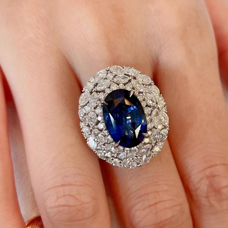 Sapphire Gemstone Adjustable Ring: Cool Style Women s Jewelry Open Adjustable