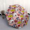1pc love, crown Automatic Folding Umbrella - 8-Rib Iron Frame, Windproof, Portable Sunshade with Plastic Handle for Travel & Outdoor Activit