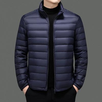 Jachetă ușoară cu puf Toamnă Iarnă Bărbați Guler drept Smart Casual Puf de rață albă Palton Bărbați Culoare solidă Caldă Modă Îmbrăcăminte exterioară Jachete