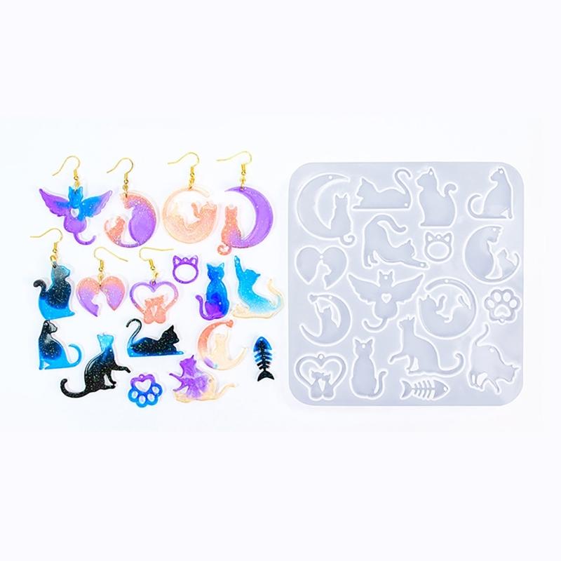 Jewelery Silicone Mould Earring Mold with Hole Animal Silicone Molds for Epoxy Resin Earring Charm