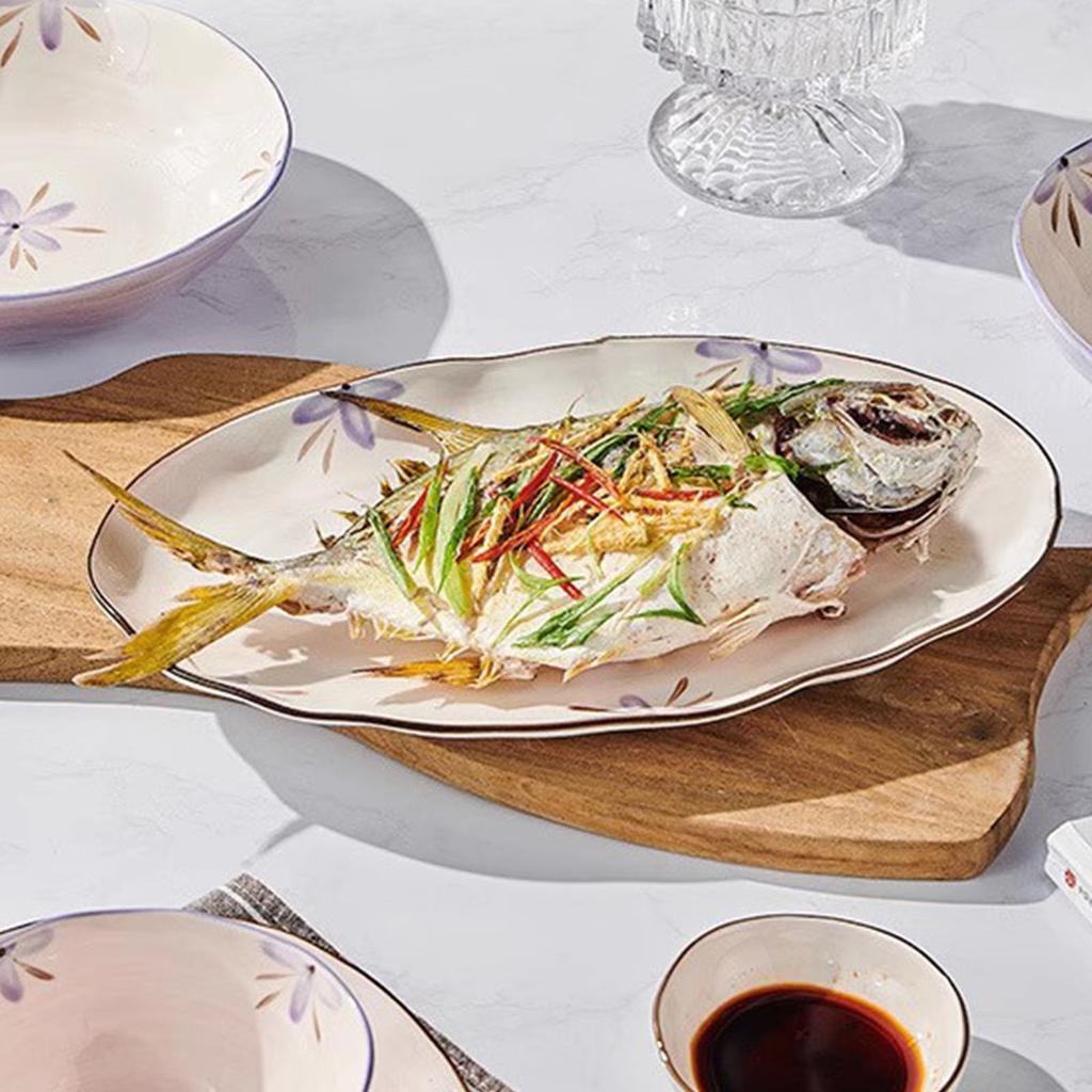 5in Beautiful Ceramic Bowl Purple Exquisite Ceramic Soup Bowls for Salad Pasta Rice Dessert