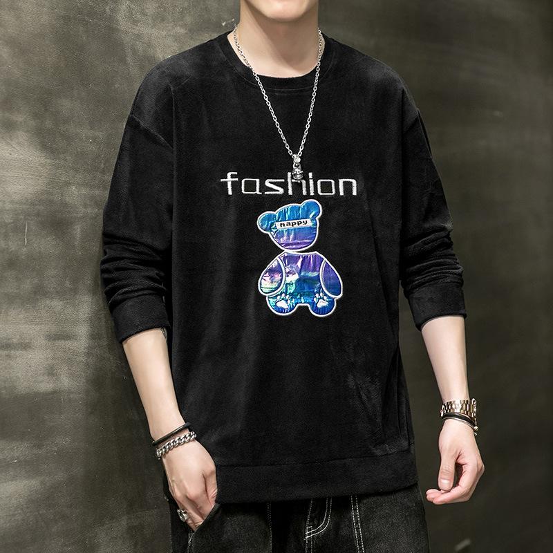 

Мужской свитер Зимняя куртка Свитер с круглым вырезом С длинными рукавами Парные топы L чёрный