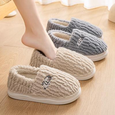 Women's Winter Cotton Slippers, Heel-Covered, 2025 Style, Postpartum Indoor Shoes, Thick Sole, Velvet Warmth, Unisex.