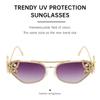 Rhinestone Sexy Cat Eye Punk Sunglasses Women 2025 Luxury Vintage Metal Frame Butterfly UV400 Protection Eyewear For Ladies