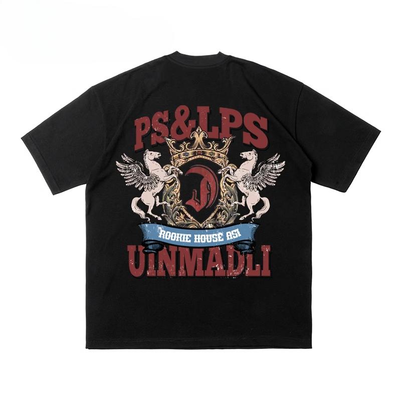 

2024 Бренд Tide Забавная футболка с принтом, с коротким рукавом, в американском ретро стиле, из плотного хлопка, летний уличный стиль, мужская и женская новая футболка 4XL