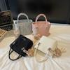 Solid color casual sweet bucket bag women's new solid color fashionable trendy messenger bag commuter simple handbag
