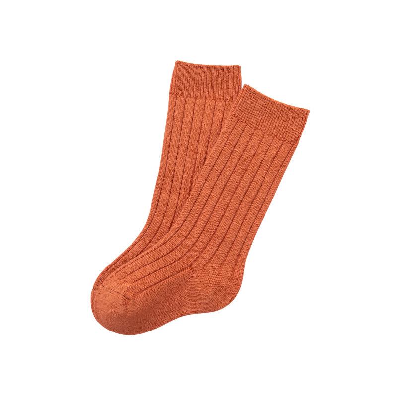 Trendy Spanish Children's Solid Color Mid-Long Socks for Babies, Students, and Sports Enthusiasts