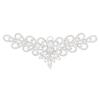 Hotfix Rhinestone Brass On Patches Hot Melt Adhesive On the Back for Wedding Theme Dress Shoes Garment Decoration Semicircle Flower Silver 200x83x8mm
