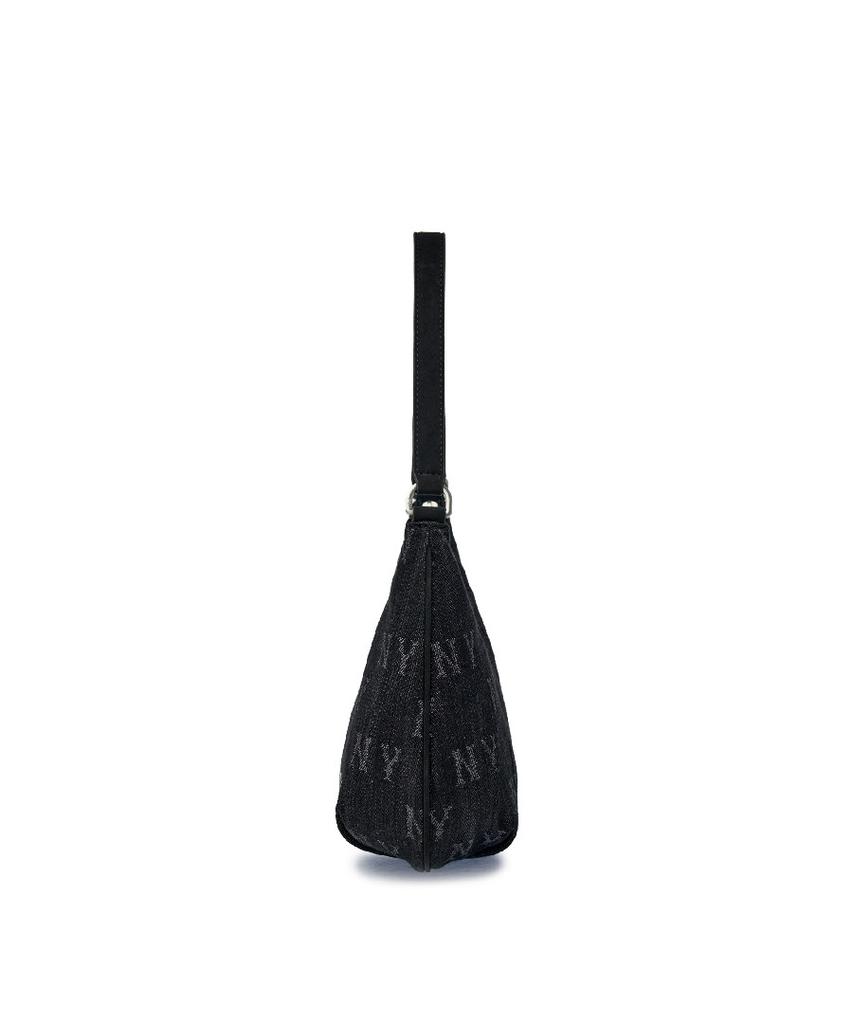 Mlb Hip Monogram Jqd Denim Hobo Bag Ny (Black)