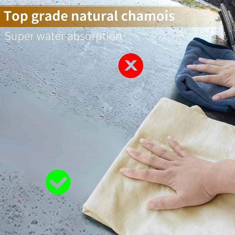 Car Cleaning Cloth Natural Chamois Leather Car Wash Super Absorbent Towel Auto Motorcycle Wash Care Quick Dry Wash Towel