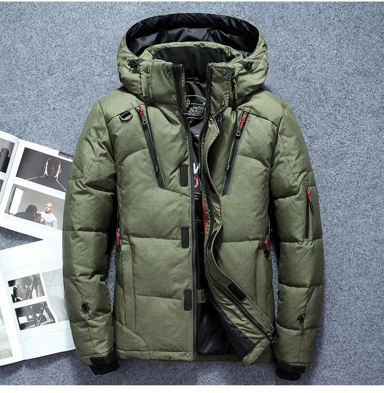 

Men s Short Down Jacket with Detachable Hood - Windbreaker, Thickened, Youth Fashion, Cold-Proof 4XL армія зелений колір
