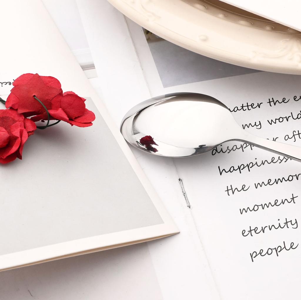 Jankng 16 Pezzi Set di Stoviglie in Oro di Bambù Naturale Set di Stoviglie di Lusso Occidentale Set di Posate da Cucchiaio da Cucina in Acciaio Inossidabile