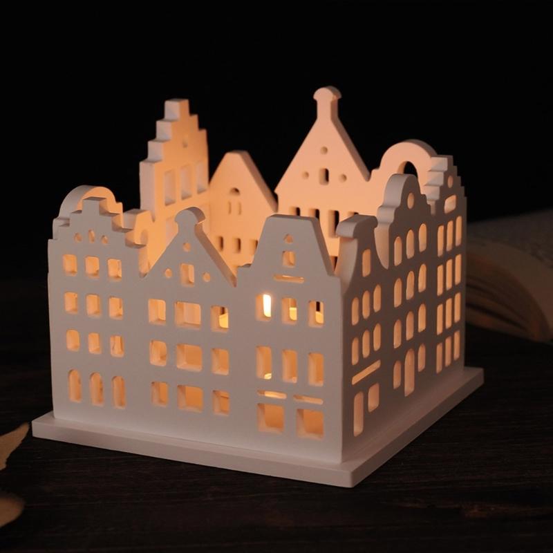 Harz Hausform Set Kreative Designs Silikonform Ornamentformen Geeignet für Kerzenhalter und Heimdekorationen Kunsthandwerk