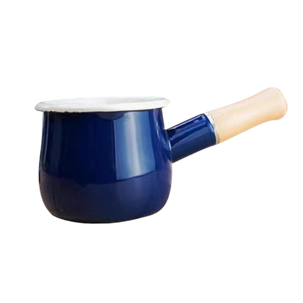 Enamel Milk Pan Heating Milk Milk Pot for Kitchen Camping Induction Cooker