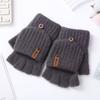 New Thickened Knitted Gloves Touch Screen Keep Warm Cold-proof Gloves Windproof Open Flip Winter Mittens Women Men