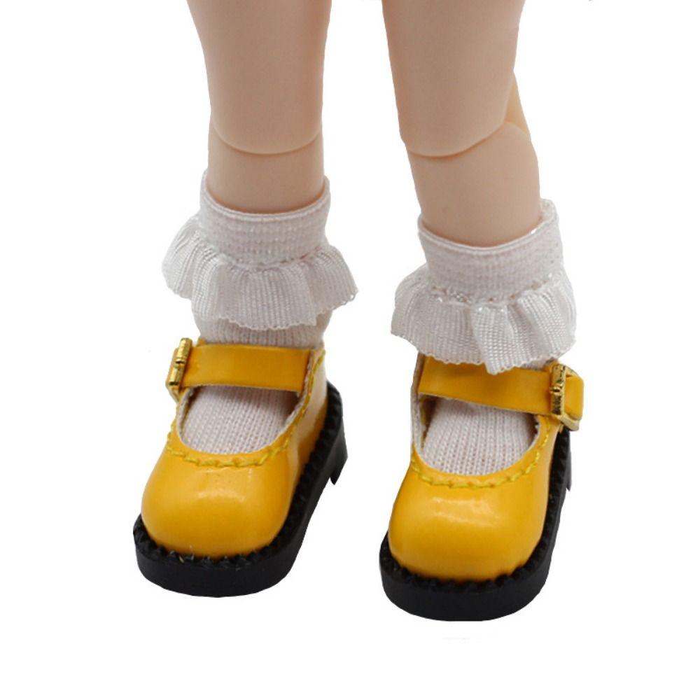 1Pair Mini ob11 Doll Sandals Round Toe OB11 Princess Shoes 12 BJD Doll PU Shoes  ob11 Doll