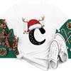 Christmas Hat A To Z Letters Oversize Tshirt Christmas Family Gathering Activity Shortsleeved Shirt Oversize Streetwear Fashion