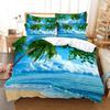 3D HD ložní souprava Queen Povlak na přikrývku Povlak na polštář Povlečení USA King Twin Full Double Single Bed Seaside Coconut Tree