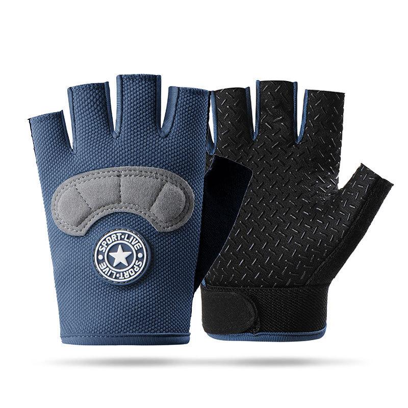 Children's Half Finger Men and Women Spring and Summer Outdoor Sports Gloves Riding Non Slip Breathable Student Riding and Playing Thin Gloves