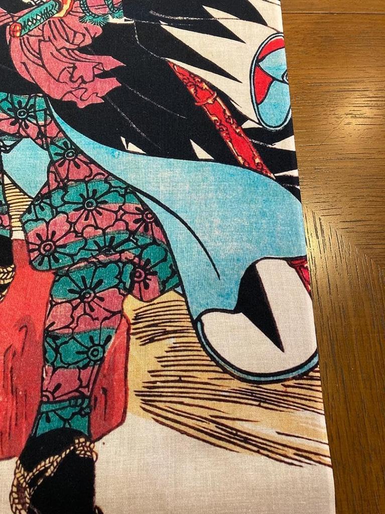 hand towel from the East and West of antiquity by Utagawa The Tale of the Loyal by Masaaki Chudayu Ukiyo-e Kuniyoshi, Samurai, Mase,