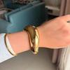 Vintage Hip Hop Teardrop Shaped Metal Cuff Bangles Punk Gold Color Creative Geometric Bracelet For Women Men Fashion Jewelry New
