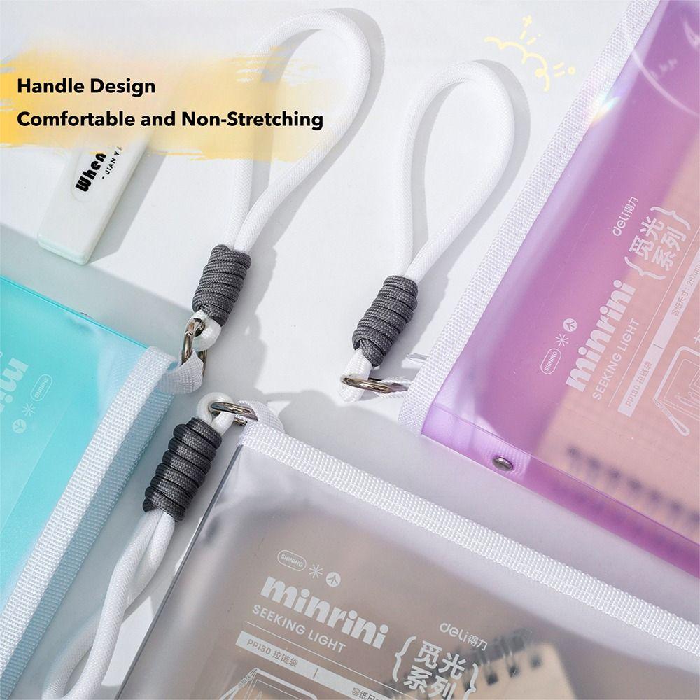 Transparent Colored File Bag A4 Zipper Handbag Gifts Test Paper Storage Bags