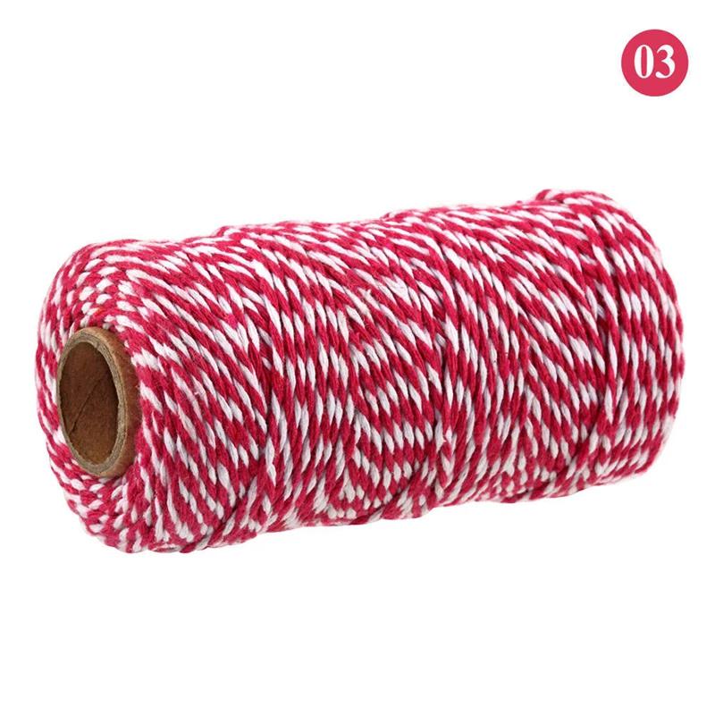 100Meter/Roll Two Colors Cotton Cord Baker Twine Colorful Cotton Crafts Twine Macrame Cord String Bandage Label Rope