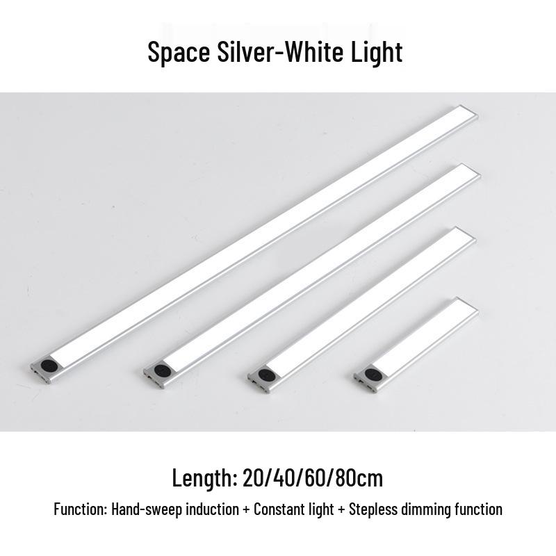 Wireless Rechargeable LED Motion Sensor Cabinet Light with Magnetic Strip for Kitchen, Desk, and Bedside