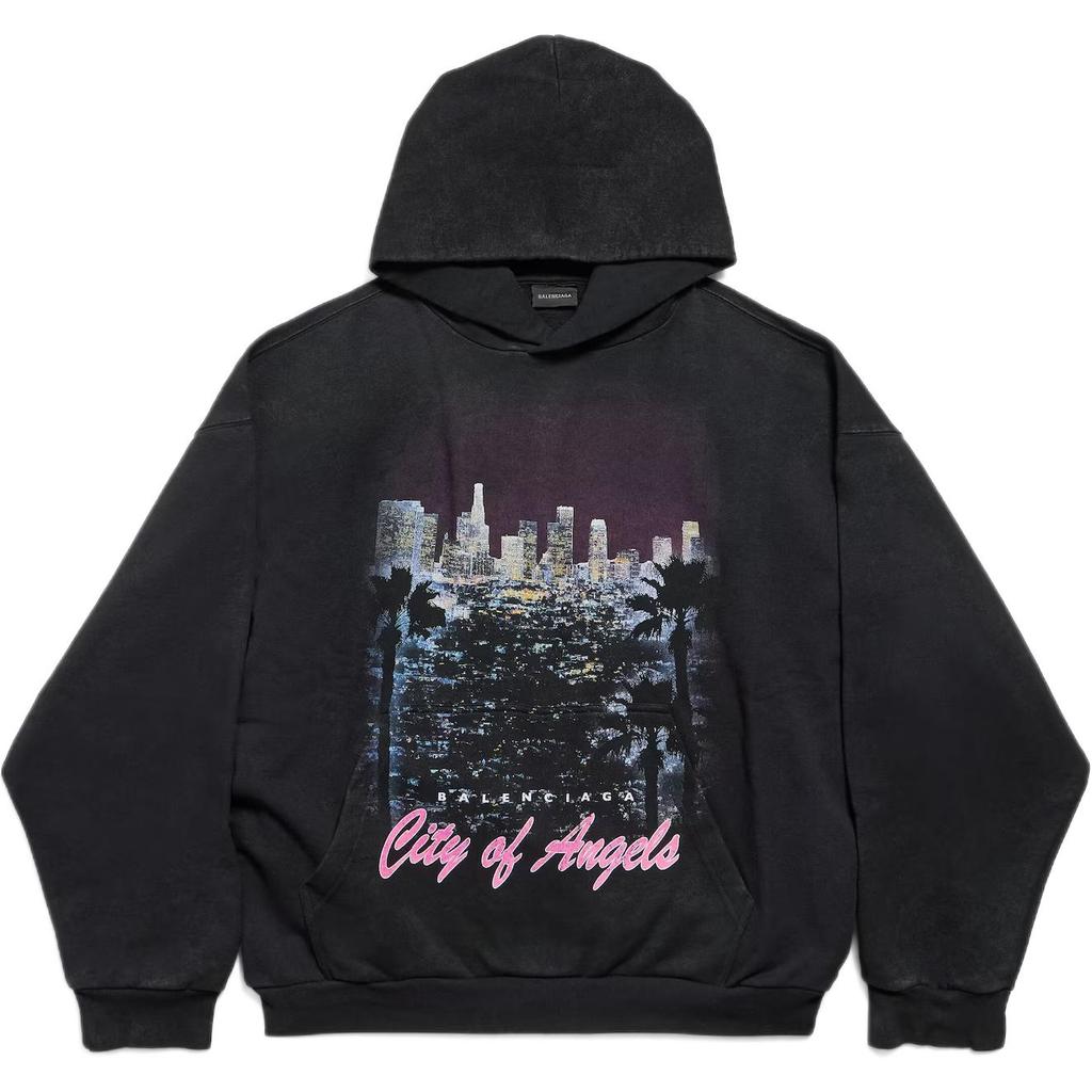Balenciaga City Of Angels Motiv Printet Hættetrøje 767877TSVR31041