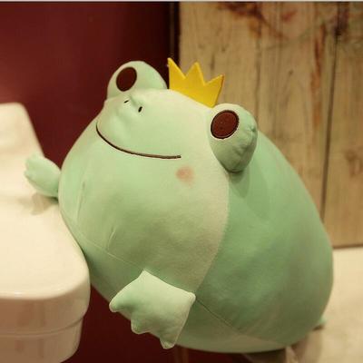 Cute Crown Frog Plush Pillow Kawaii Smile Cotton Stuffed Dolls Birthday Gift Soft Toy