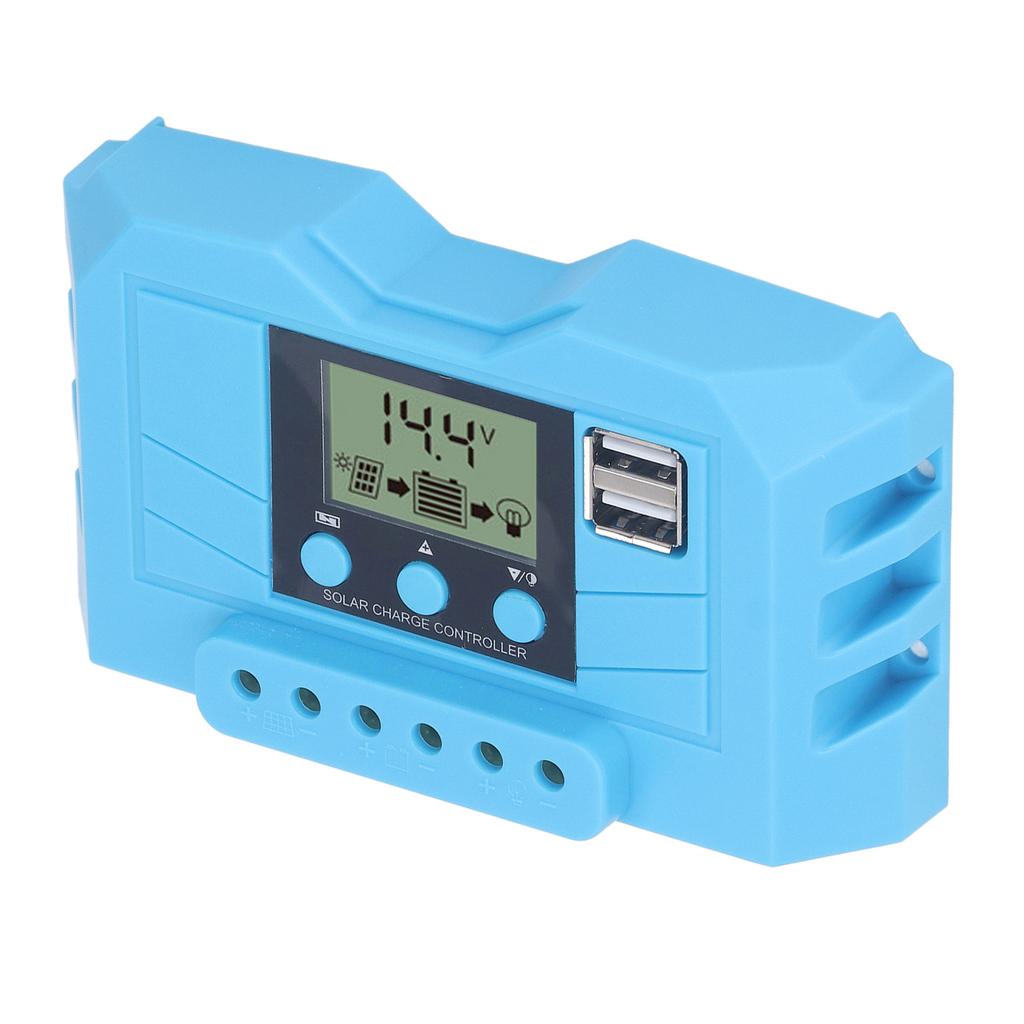 Solar Charge Controller LCD Display 12V 24V Dual USB Port PWM Solar Charge Regulator 30A