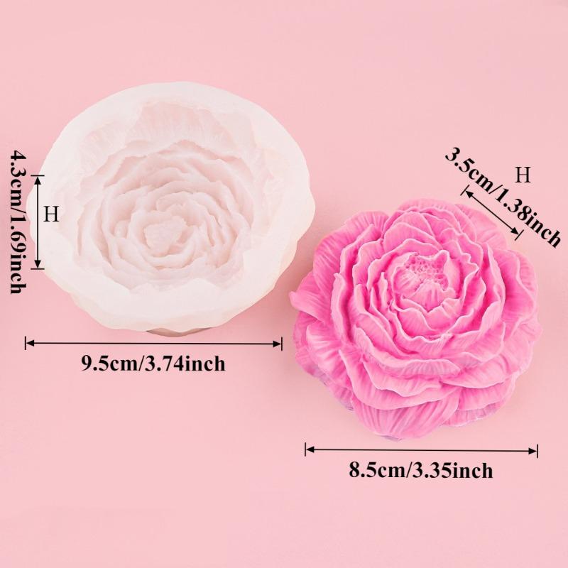 Neue 3D Große Pfingstrosenblüte Silikon Kerzenformen DIY Blumen Kerze Gips Harz Seife Schokolade Herstellung Form Valentinstagsgeschenk